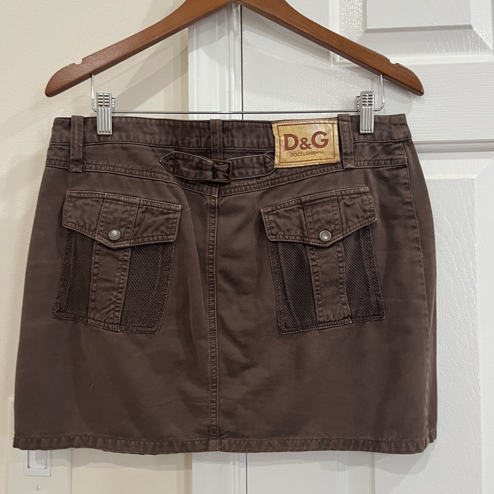 Dolce & Gabbana Brown Cotton Cargo Skirt